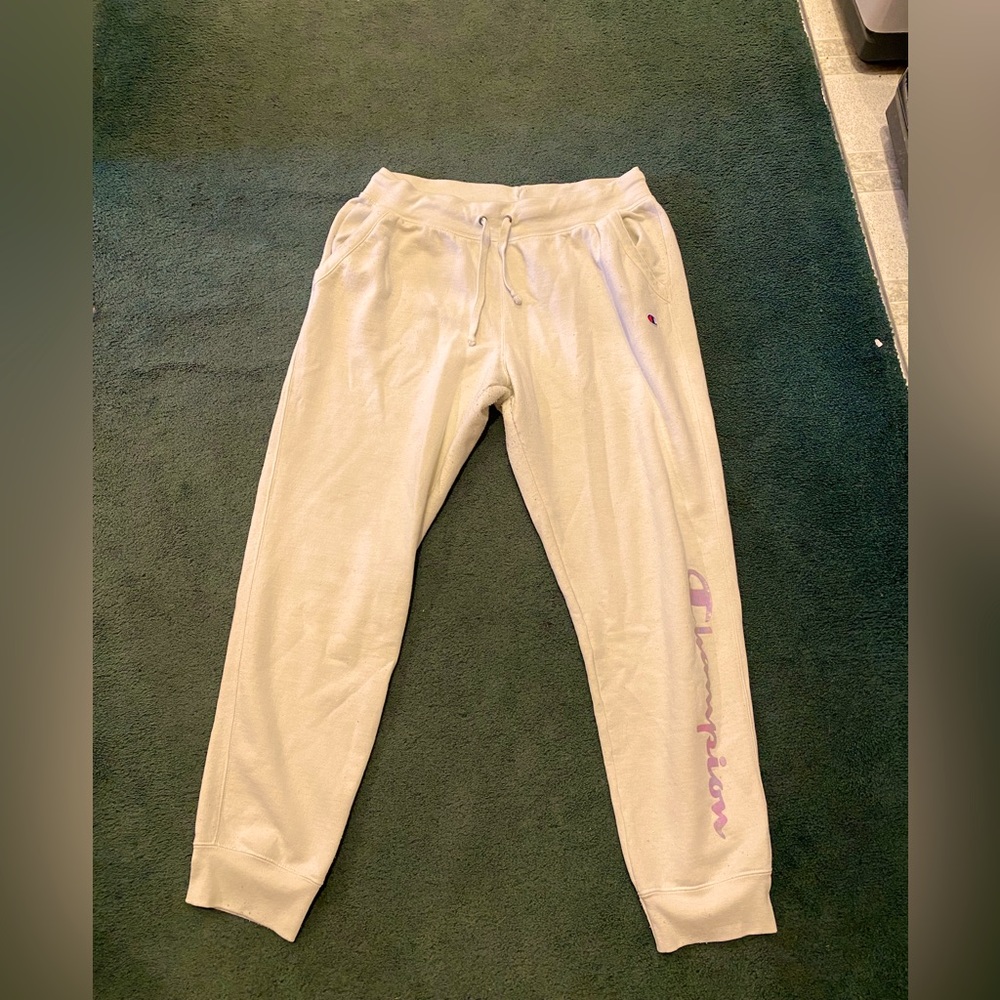 White Champion Sweatpants